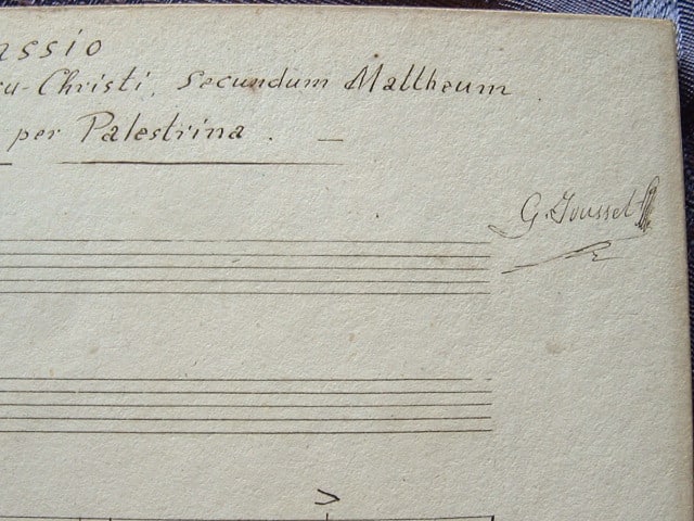 Manuscrit du XIXe de la Passion selon Saint-Mathieu de Palestrina. – vue 5